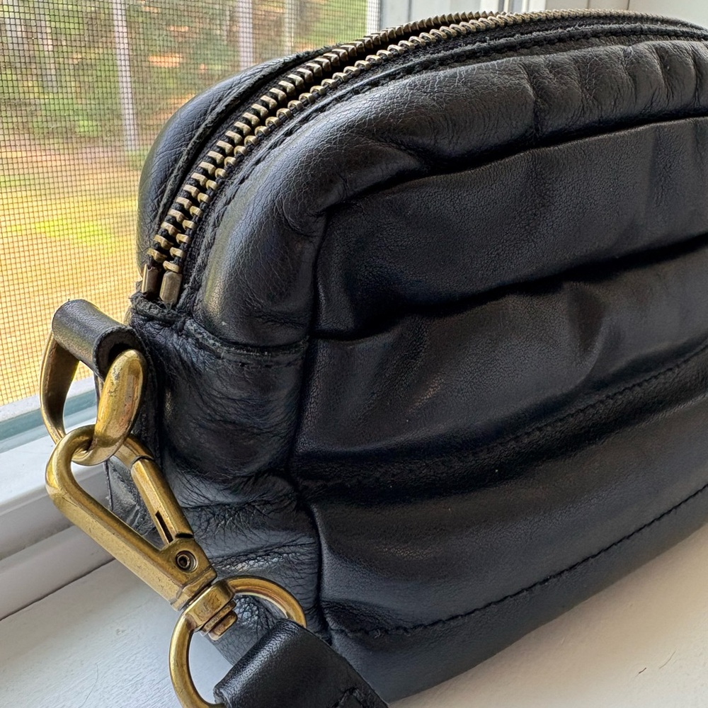 Madewell Black Leather Camera Shoulder Bag